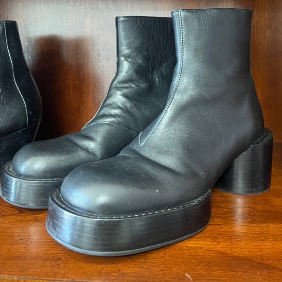 MM6 MAISON MARTIN MARGIELA Black Décolleté Platform Heel Bootie Size 38 - Picture 4 of 17